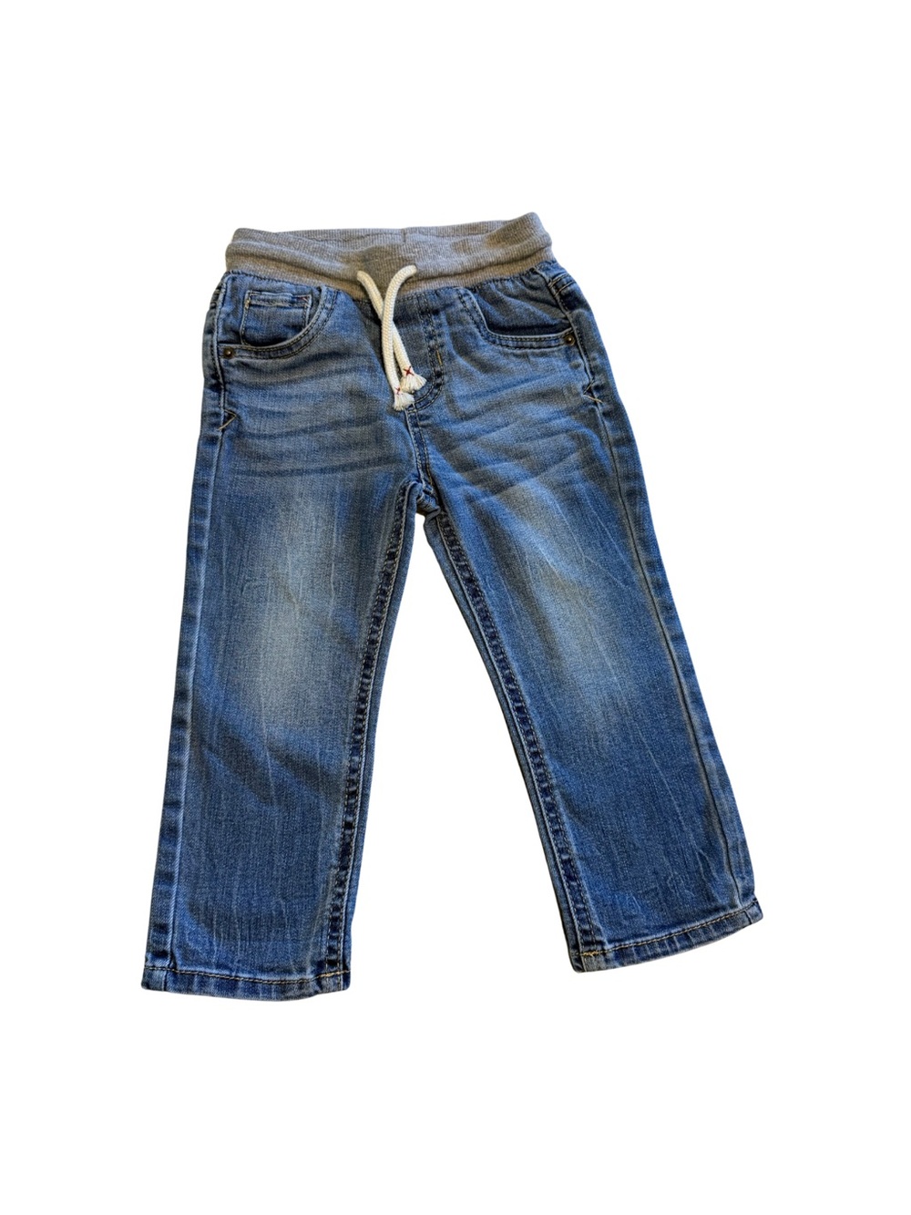 Cat & Jack - Pull-On Jeans with Gray Waistband Medium Wash